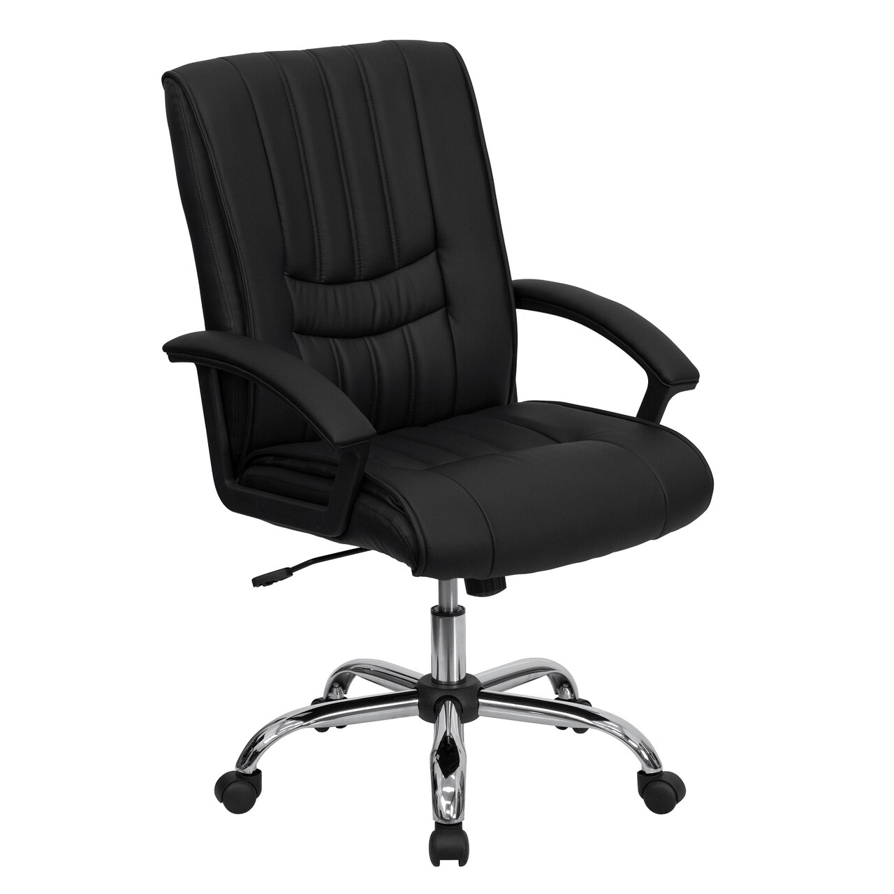 Flash Furniture 43.25” Black Leather Mid- Back Executive Swivel Office Chair